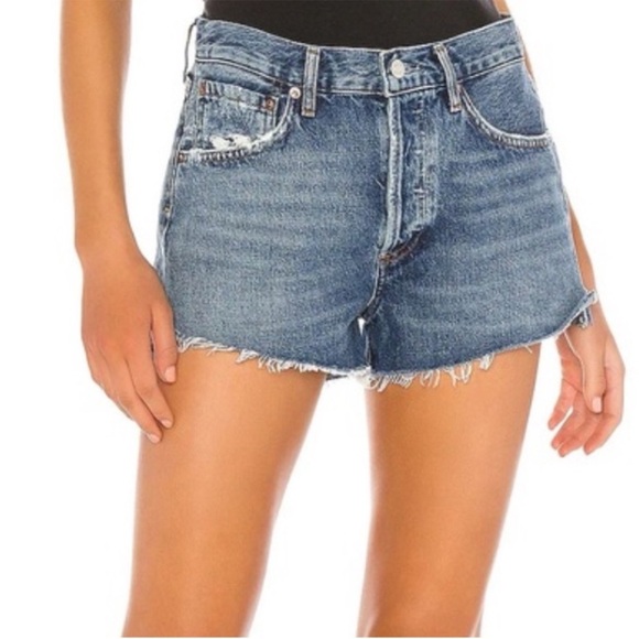 Agolde Parker Vintage Cut-Off Jean Shorts Lowkey - Picture 2 of 6